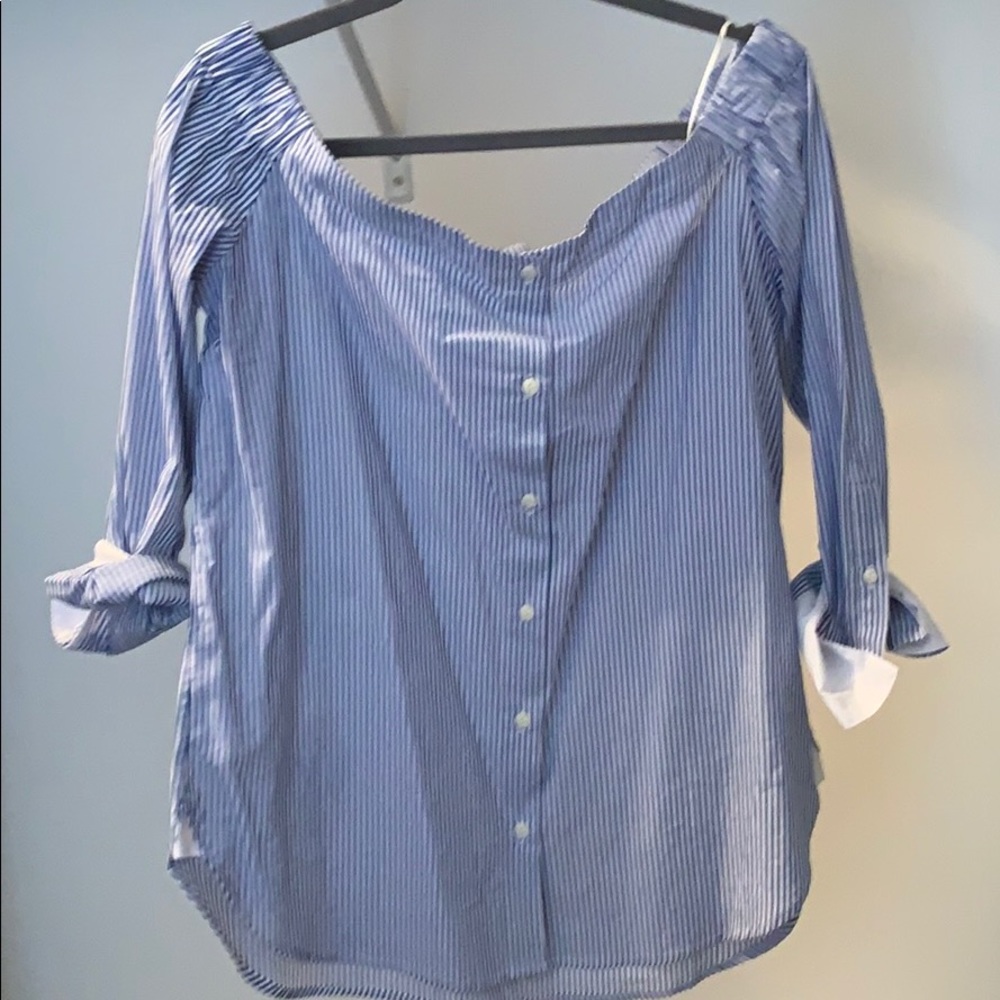 Off the shoulder striped blouse